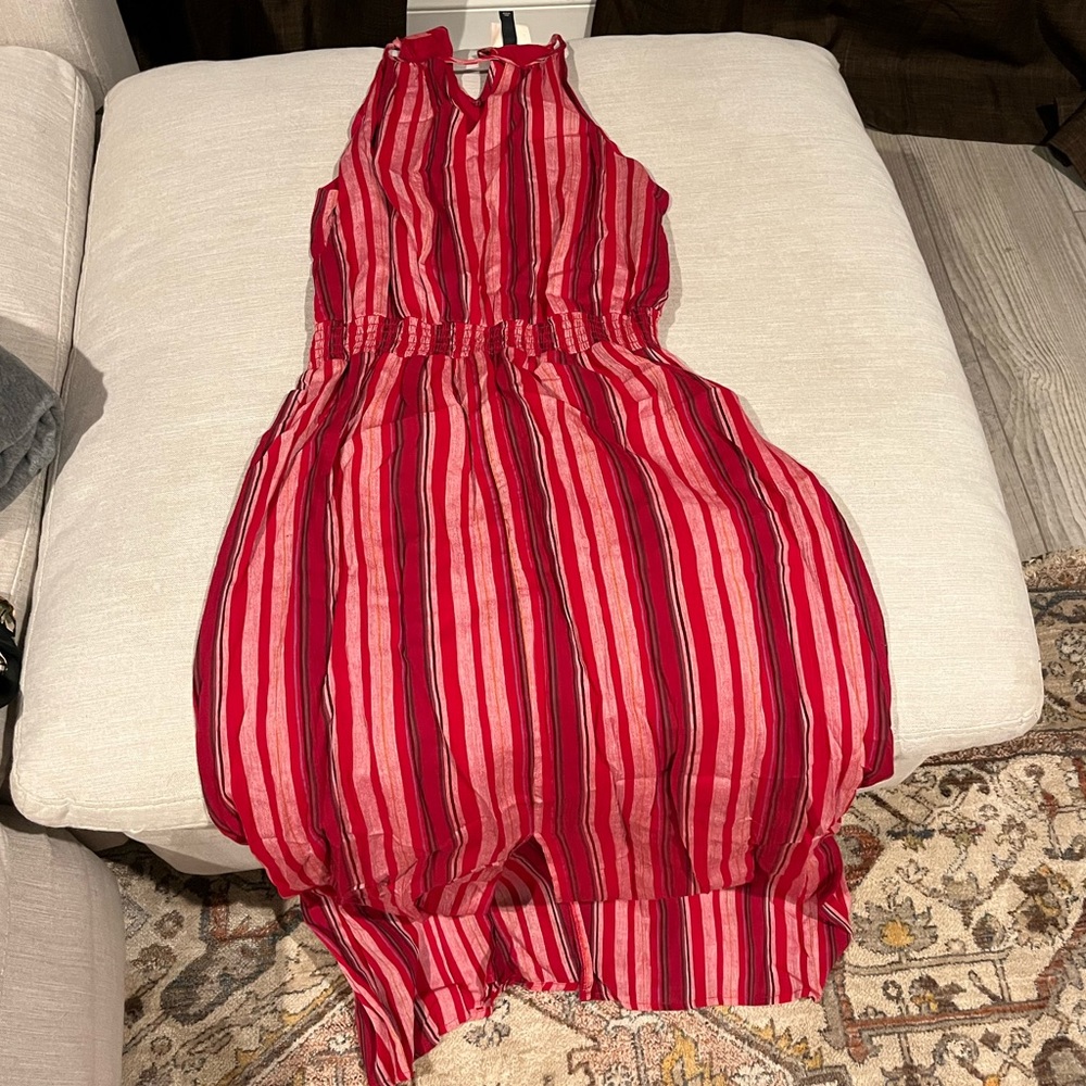 Midi, sleeveless red dress, with a little slit in the front from Target, size M